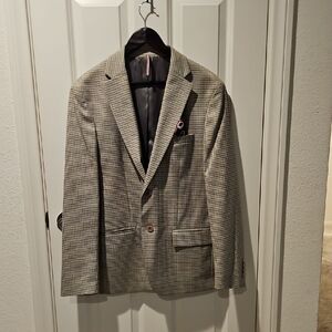 Ben Sherman Black and White Houndstooth Blazer